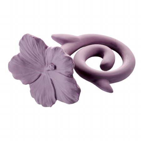 Natural Rubber Teether Hawaii Flower Purple