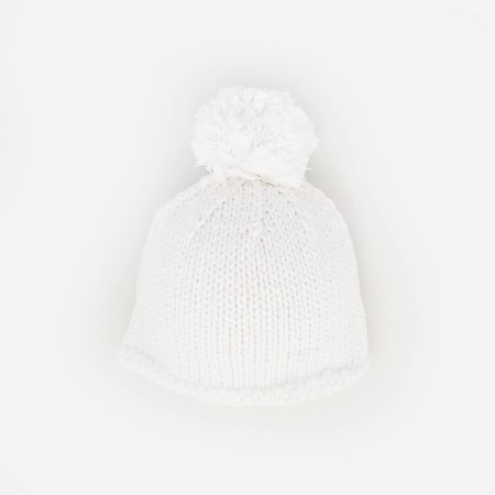 Newborn Pom Pom Hat White NB