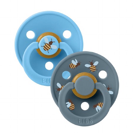 Pacifier Original COLOUR Latex 2-Pack Bumblebee Size 1 for 0-6 Months with Round Nipple