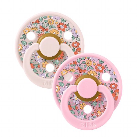 Pacifier COLOUR Latex 2-Pack LIBERTY Meadow/Petal Size 1 for 0-6 Months with Round Nipple