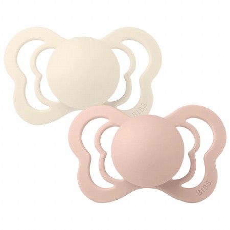 Pacifier COUTURE Silicone 2-Pack Blush/Ivory Size 1 for 0-6 Months