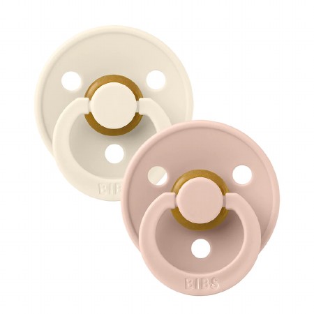 Pacifier Original COLOUR Latex 2-Pack Blush/Ivory Size 2 for 6-18 Months with Round Nipple