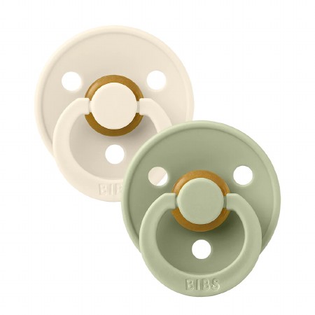 Pacifier Original COLOUR Latex 2-Pack Sage/Ivory Size 2 for 6-18 Months with Round Nipple