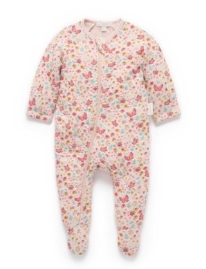 Quilted Butterfly Footie 0-3m