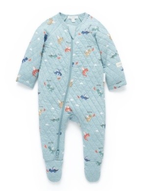 Quilted Dragon Footie 0-3m