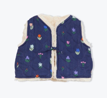 Reversible Vest Fleurs 3-6m