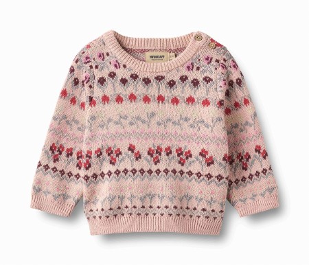 Rose Jacquard Sweater 3-6m