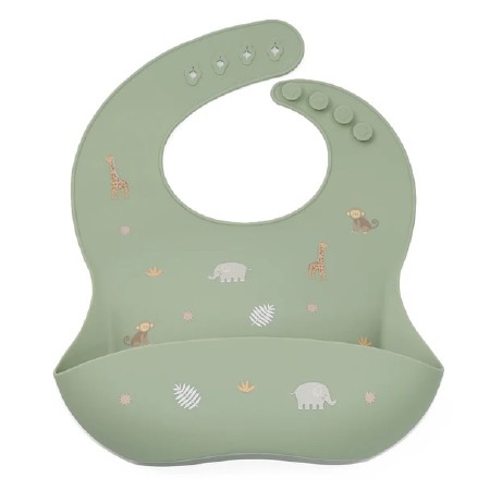 Silicone Bib Safari (Moss)