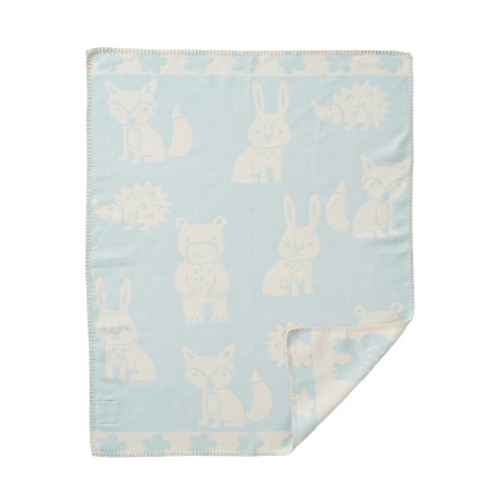 Smile Brushed Blanket Lt Blue