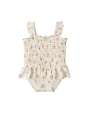 Smocked Swimsuit Rose 3-6m