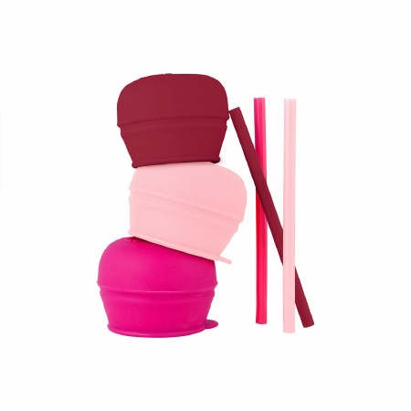 Snug Straw Lids 3pk Pink