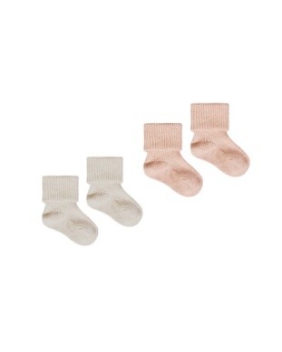 Socks Oatmeal/Rose 0-6m