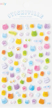 Stickers Puffy- Colorful Cats