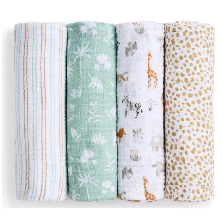 Swaddles Giraffe Safari 4pk