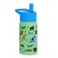 14oz Stainless Steel Water Bottle Wild Animals