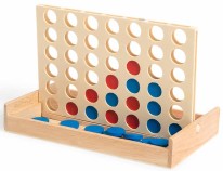 4 in a Row Wooden Board Game