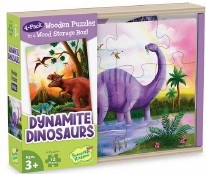 4 Pack Wooden Puzzle Dinosaurs