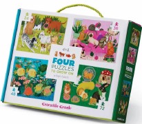 4 Puzzles Set Playful Pets