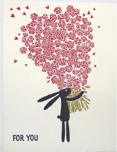 Card For You Roses Bunny