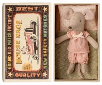 Mouse Little Sister in Pajamas in Matchbox