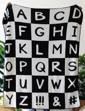 Alphabet Checker Blanket