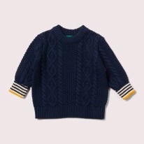 Aran Sweater Navy 6-12m