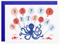 Card Eight Balloons (Octopus)