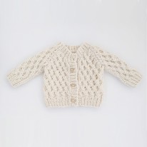 Cardigan Waffle Natural 6-12m