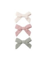 Clip Bow Set Natural/Fern/Rose