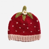 Cotton Strawberry Hat 3-6m