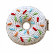 Crochet Rattle Donut White