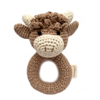 Crochet Ring Rattle Highland Cow