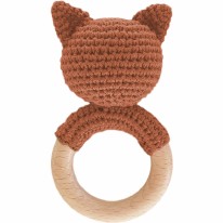 Crochet Wood Teether Fox