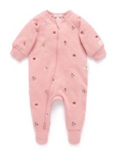 Embroidered Fleece Footie 3-6m