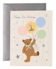 First Birthday Bear Card