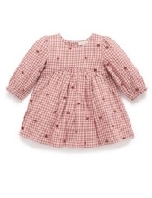 Gingham Broidery Dress 3y