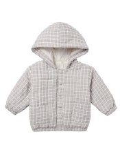Hooded Jacket Bl Gingham 3-6m