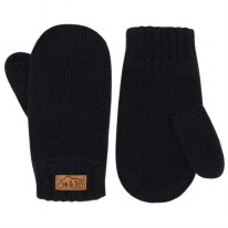 Knit Mittens Black 3-9m