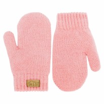 Knit Mittens Dusty Pink 3-9m