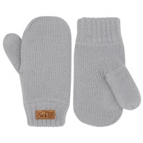 Knit Mittens Light Grey 3-9m