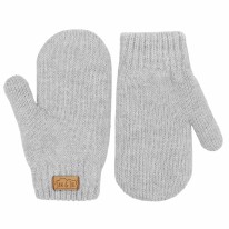 Knit Mittens Soft Grey 3-9m