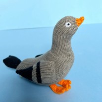 Knit Pigeon Baby Rattle