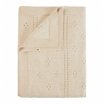Knitted Blanket Pointelle Ivory