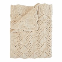 Knitted Blanket Wavy Ivory