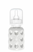 Glass 4oz Baby Bottle Stone Grey