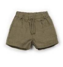 Linen Shorts Olive 3-6m