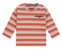 LS Tee Papaya Stripe 3-6m