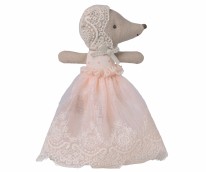 Mouse Baby in Gown Powder