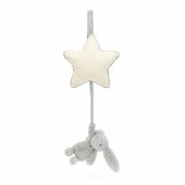 Musical Pull Bashful Bunny Grey