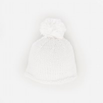 Newborn Pom Pom Hat White NB